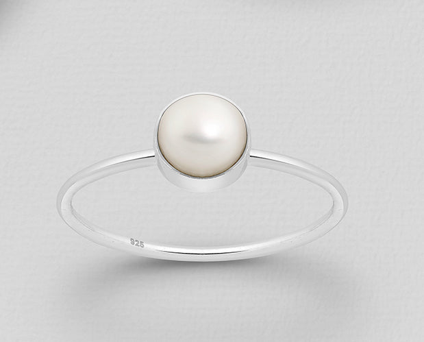 sterling silver freshwater pearl solitaire